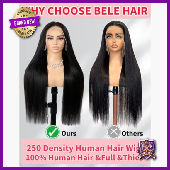 28 Inch Straight Human Hair Wig 250 Density HD Lace Front Pre Plucked main image 4